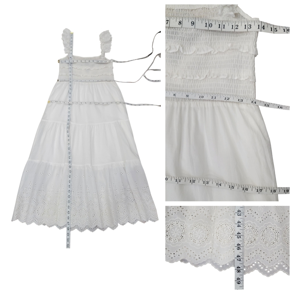 NWT Hello Molly Let Me Fall In Love White Midi Dress Lace Ruffles Women’s M - Picture 15 of 17